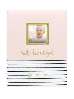 Pearhead Baby Memory Book With Photo Insert & Family Tree Pages Pink & White Str